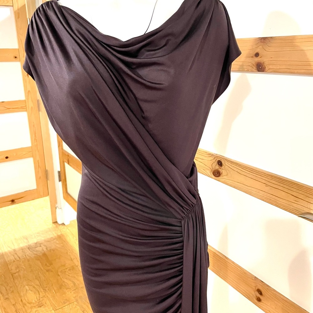 Foley Side Ruched Silk Dress - Picture 6 of 9